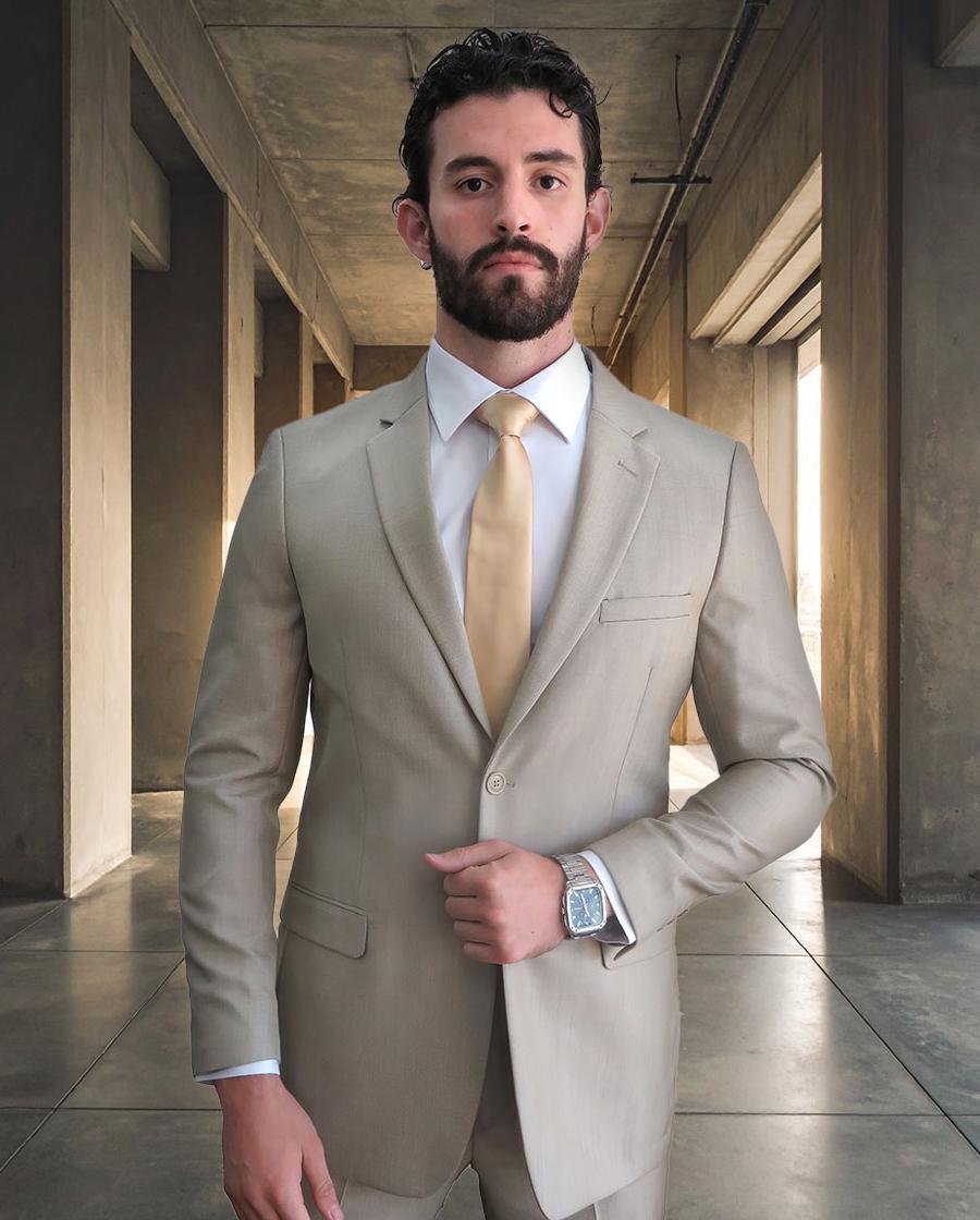 Marina Imports Eleganza Platinum Tan 2 Piece Suit
