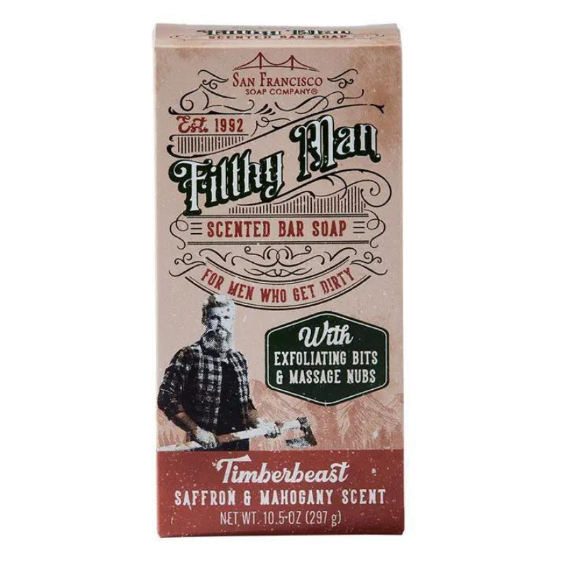 San Francisco Soap Timberbeast Saffron & Mahogany 10oz Massaging Bar Soap 