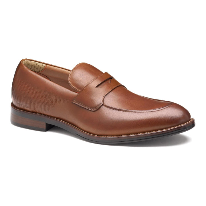 Johnston &amp; Murphy XC+ Copley Penny Loafer Cognac Waterproof Full Grain - Front View