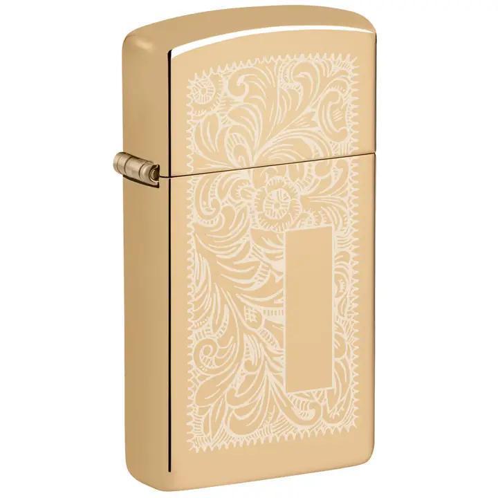 Zippo Slim® High Polish Brass Venetian® Windproof Lighter