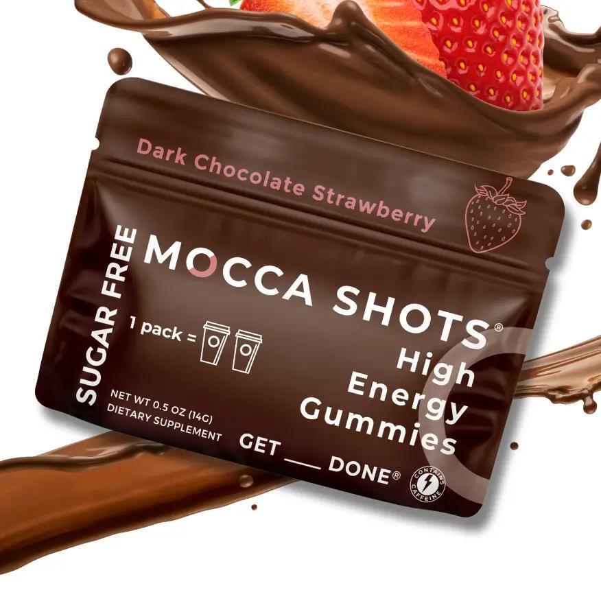 Mocca Shots Energy Gummies SUGAR FREE Strawberry