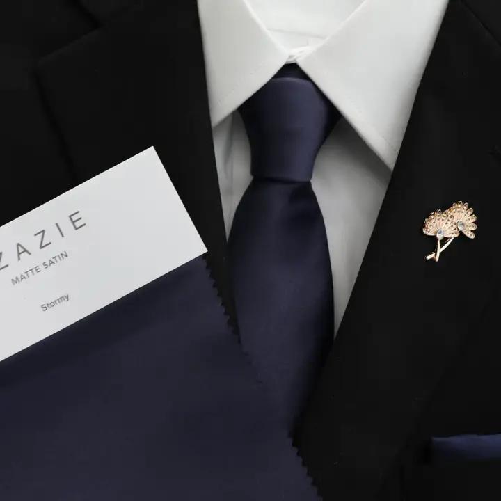 Tie Mood Marine Dark Blue Satin Skinny Tie