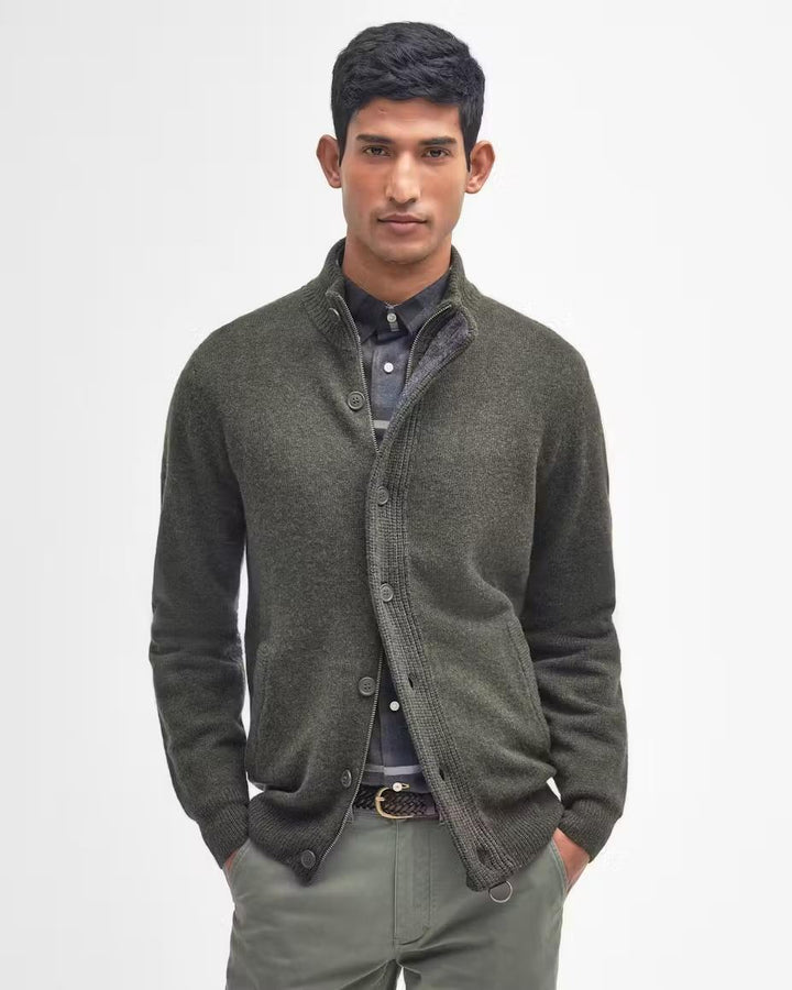 Barbour Essential Patch Zip Through Knitted Jumper