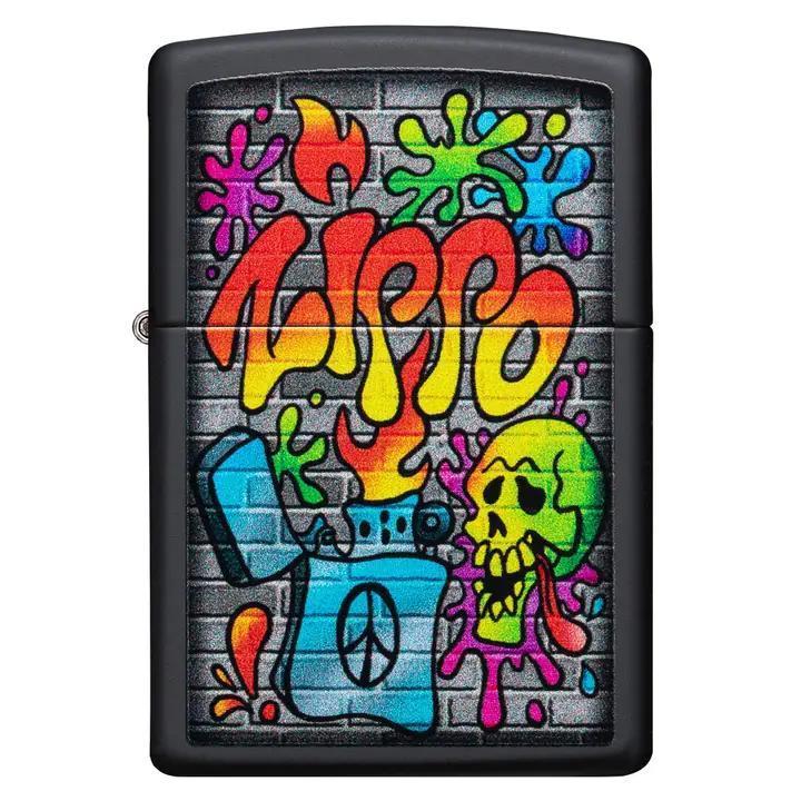 Zippo Street Art Design Black Matte Windproof Lighter