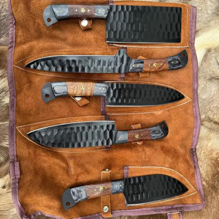 Titan "Ironwood Crest" 5-Piece High Carbon Steel Chef Knife Set
