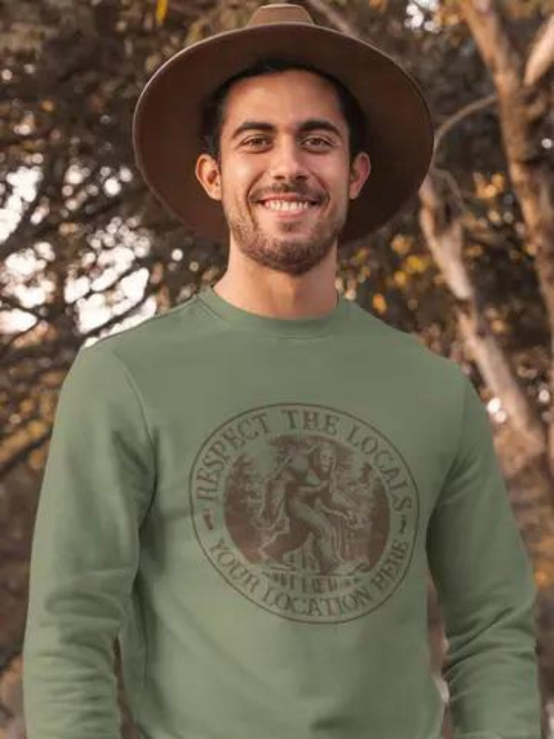 Squatchin’ Country “Respect the Locals” Bigfoot T-Shirt or Sweatshirt – Custom – Youth SM / T-Shirt