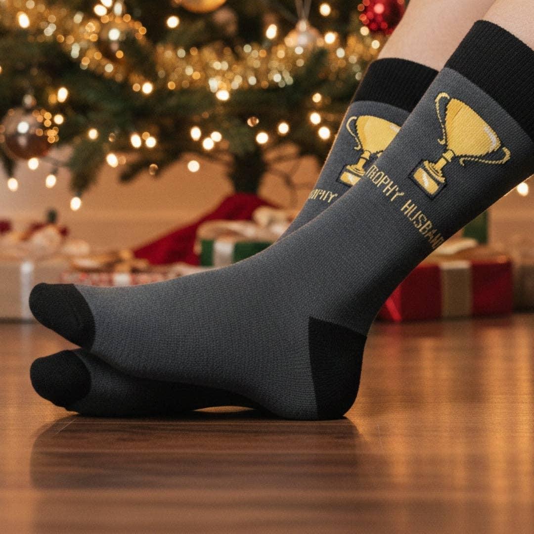 Trophy Husband Socks Gray