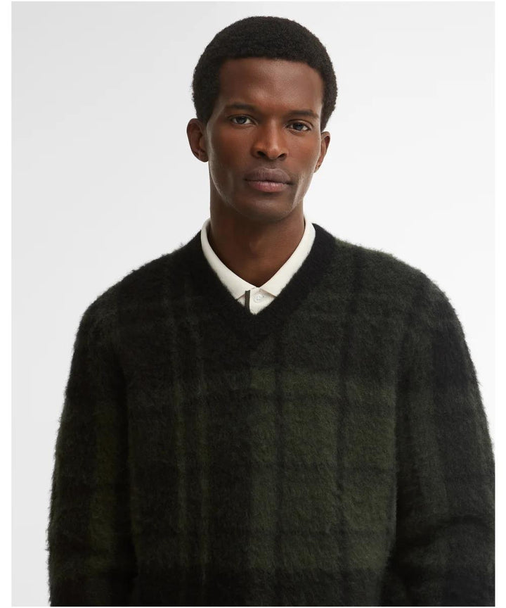 Barbour Hunham Tartan N-Neck Knitted Jumper