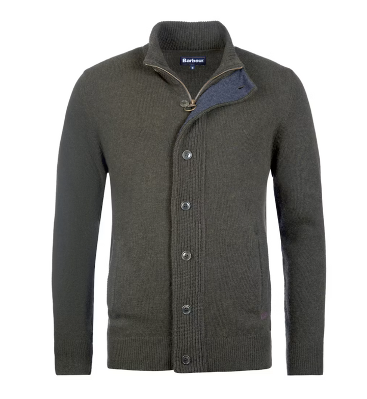 Barbour Essential Patch Zip Through Knitted Jumper
