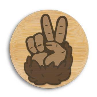 Bigfoot Peace Bamboo Bottle Opener Magnet
