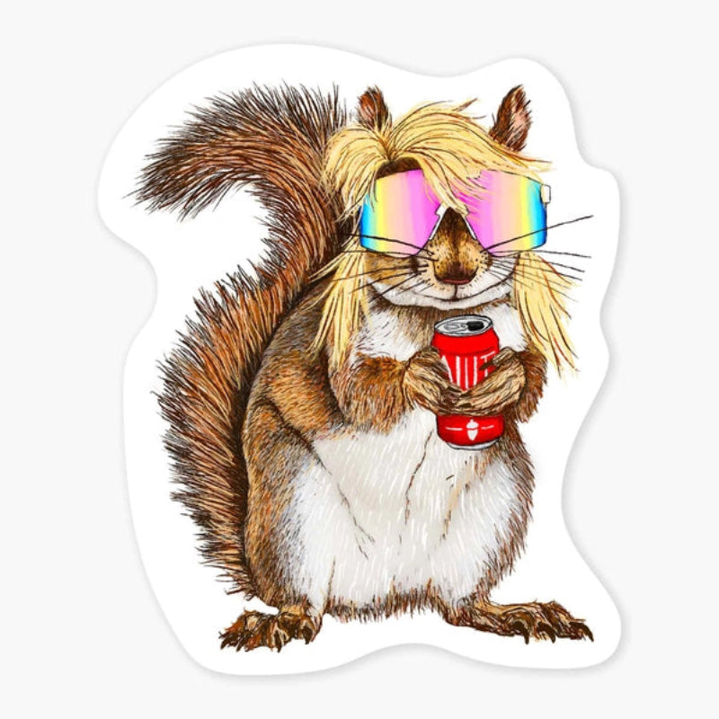 Nice Enough Sticker Mullet Squirrel 3" Art Sticker