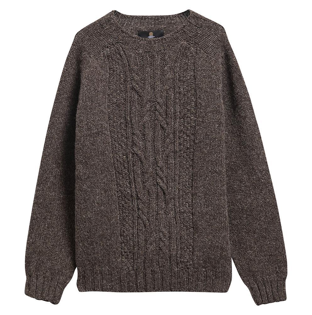 Barbour Scottish Made Natural Yarn Cable Crew