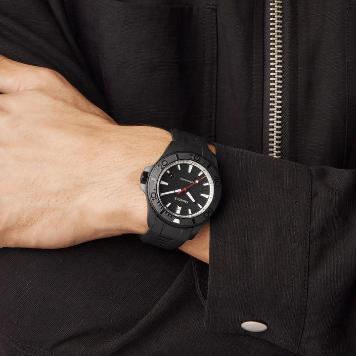 Gift Set - 43mm Ceramic Monster Watch, Black Rubber Strap