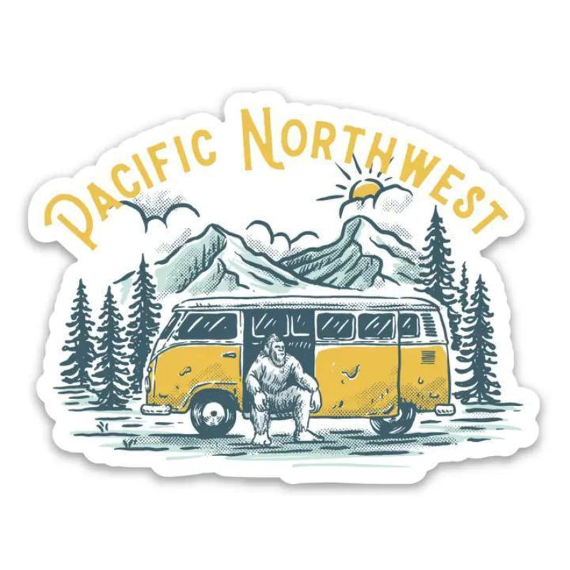 Northwest Vibes Sasquatch Bus Sticker