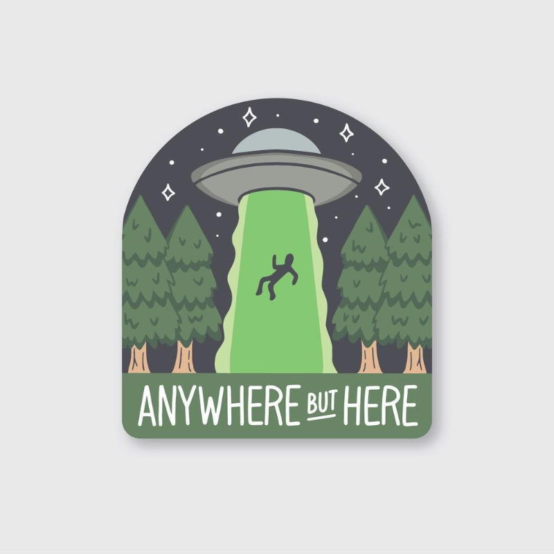 Pike Street Press Anywhere But Here UFO Sticker