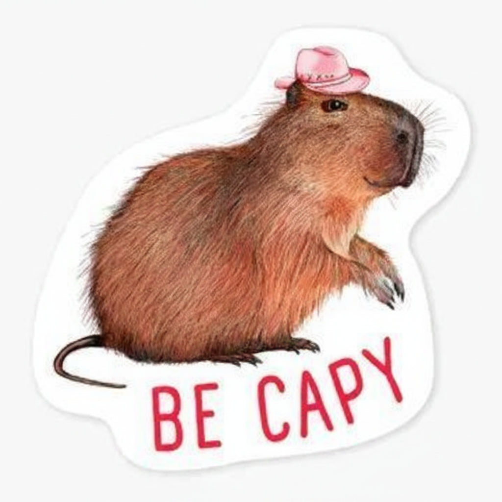 Nice Enough Sticker Be Capy 3" Art Sticker