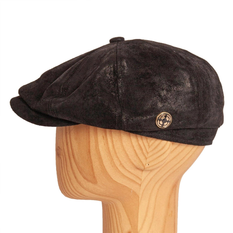 American Hat Makers Bourbon St Genuine Leather Newsboy Cap