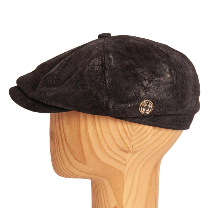 American Hat Makers Bourbon St Genuine Leather Newsboy Cap