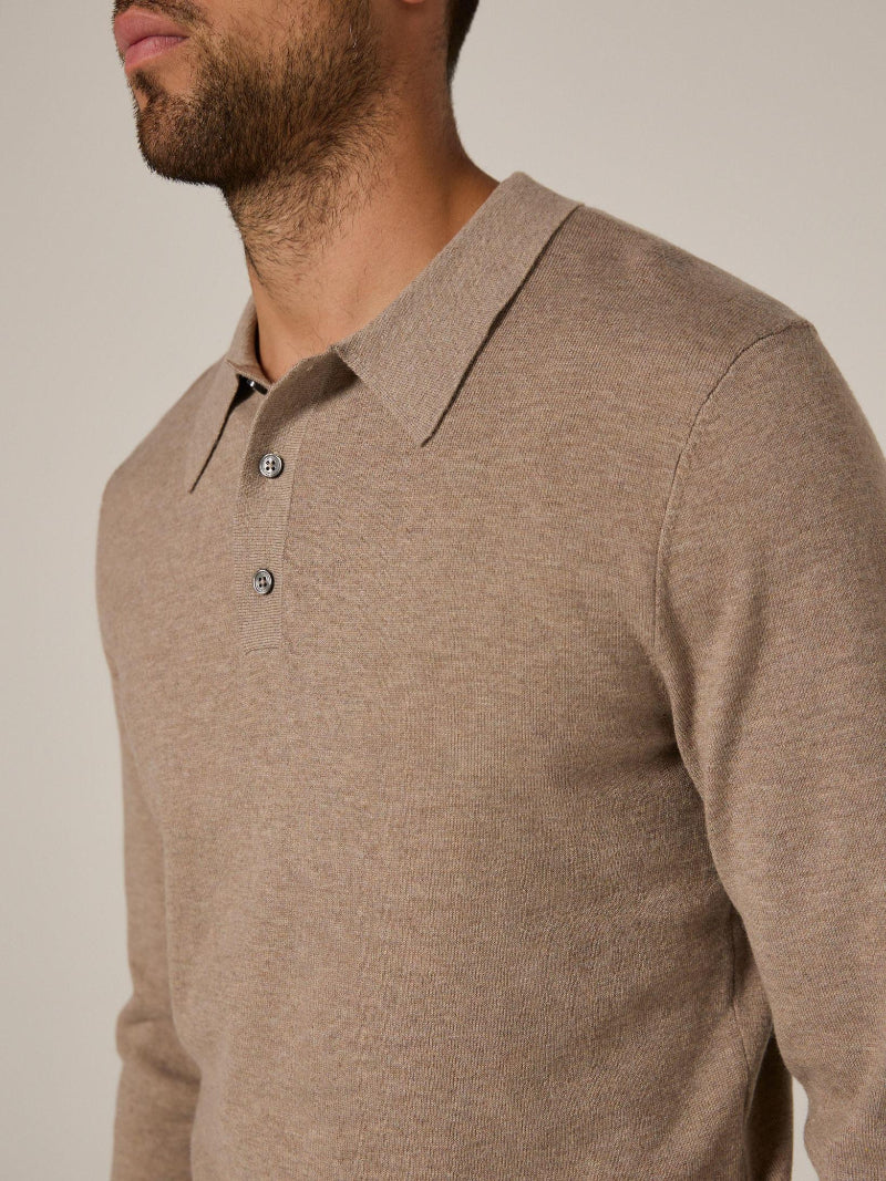 7 Diamonds Belford Long Sleeve Sweater Polo - Side View
