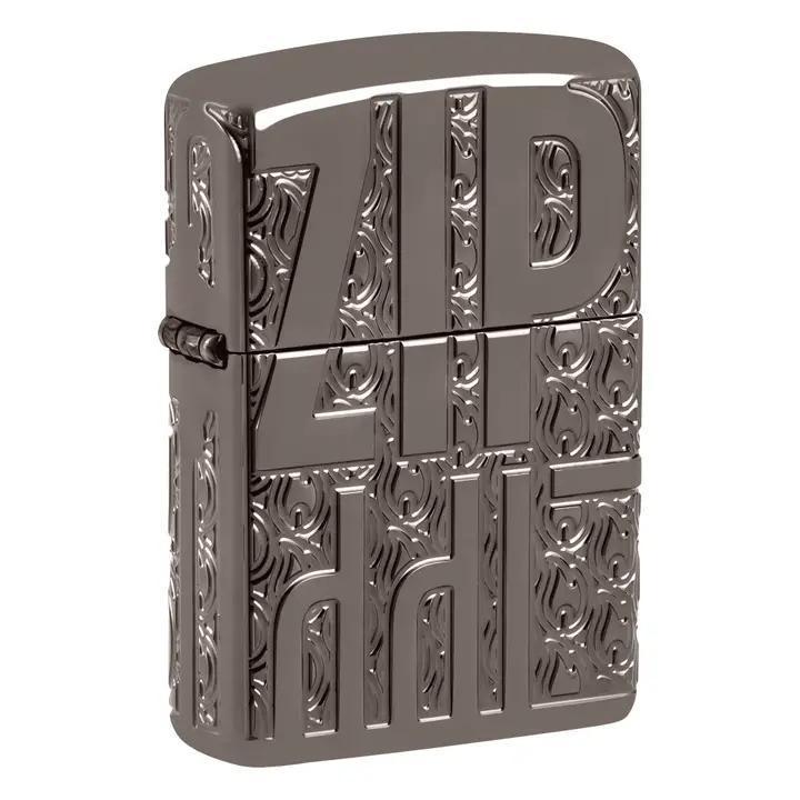 Zippo Reverse Carve Armor Black Ice Windproof Lighter