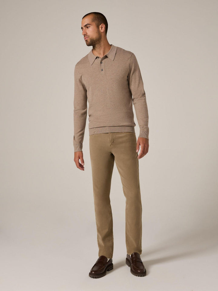 7 Diamonds Belford Long Sleeve Sweater Polo - Front View