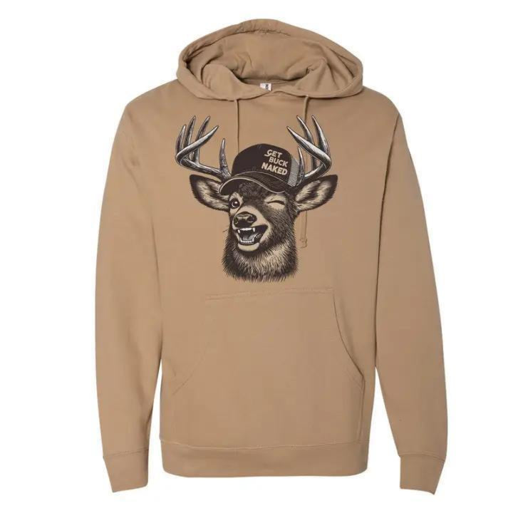 Ales to Trails Get Buck Naked Hoodie - Front View