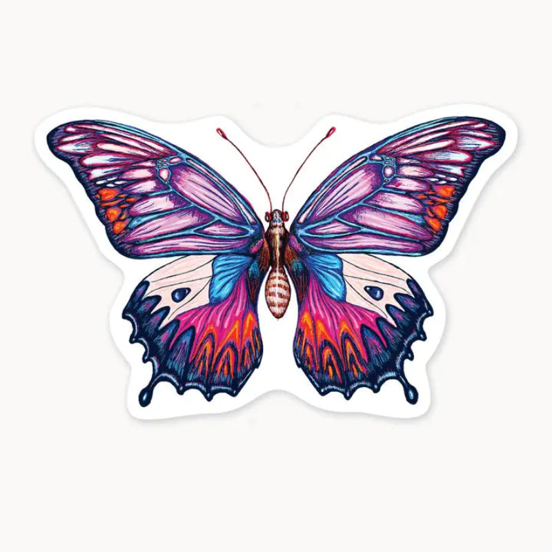 Nice Enough Sticker Electric Butterfly 3" Art Sticker