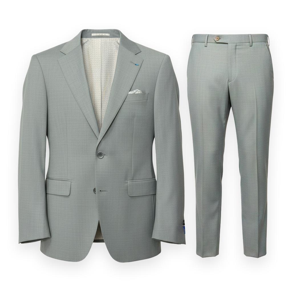 Giles &amp; Jasper Light Sage Herringbone Suit