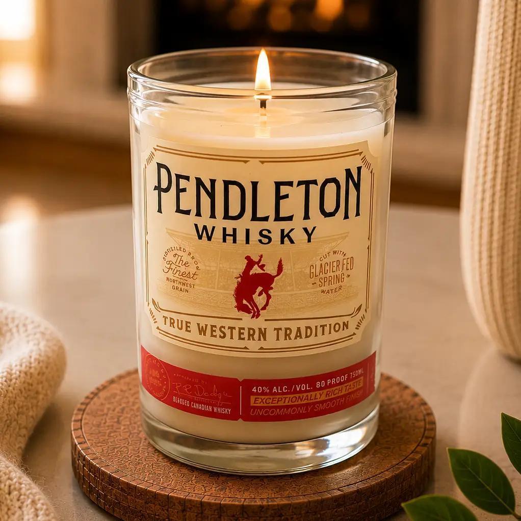 Last Call Bottle Co Pendleton Whiskey Bottle Candle 20 oz