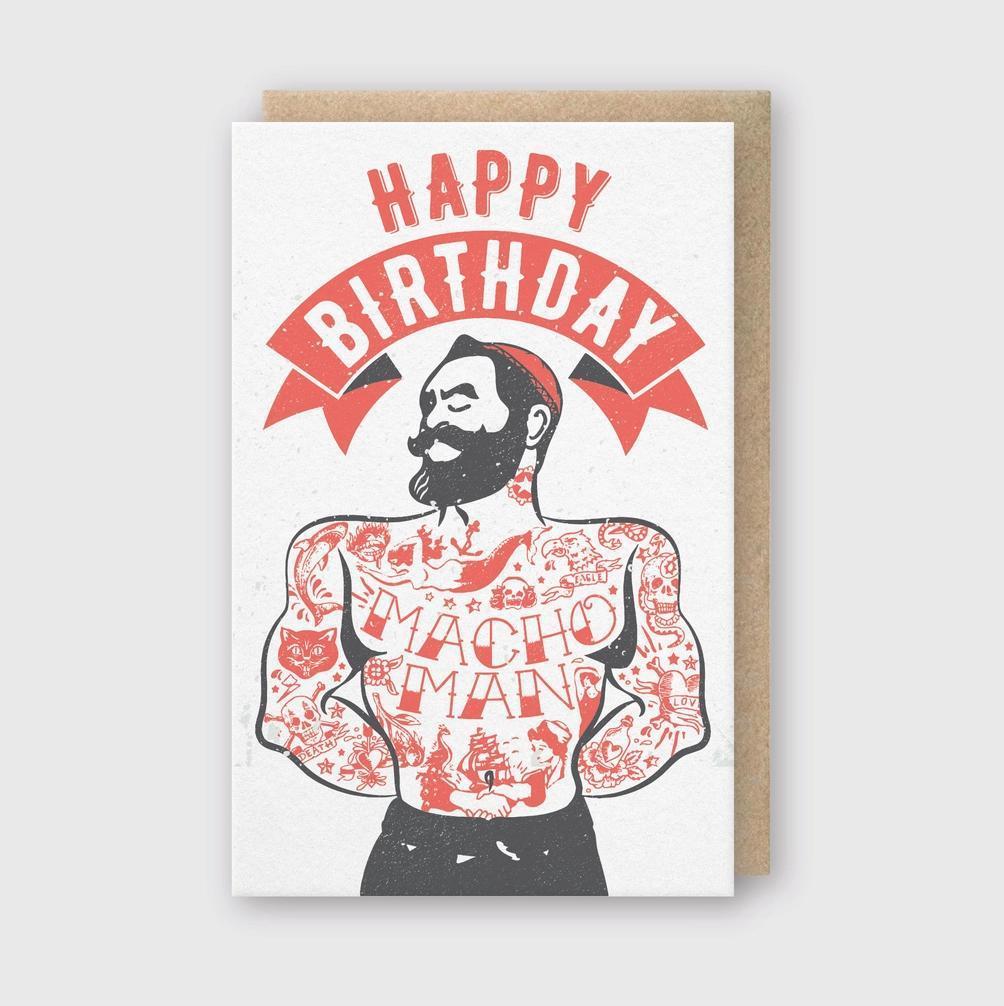 Pike Stress Press Macho Man Greeting Card