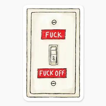 F On Or Off 3" Art Sticker