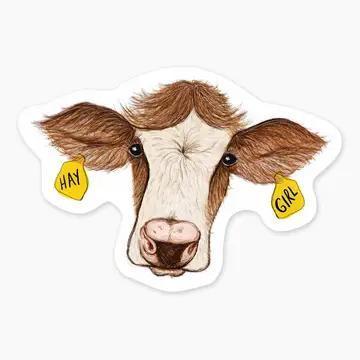 Hay Girl 3" Art Sticker