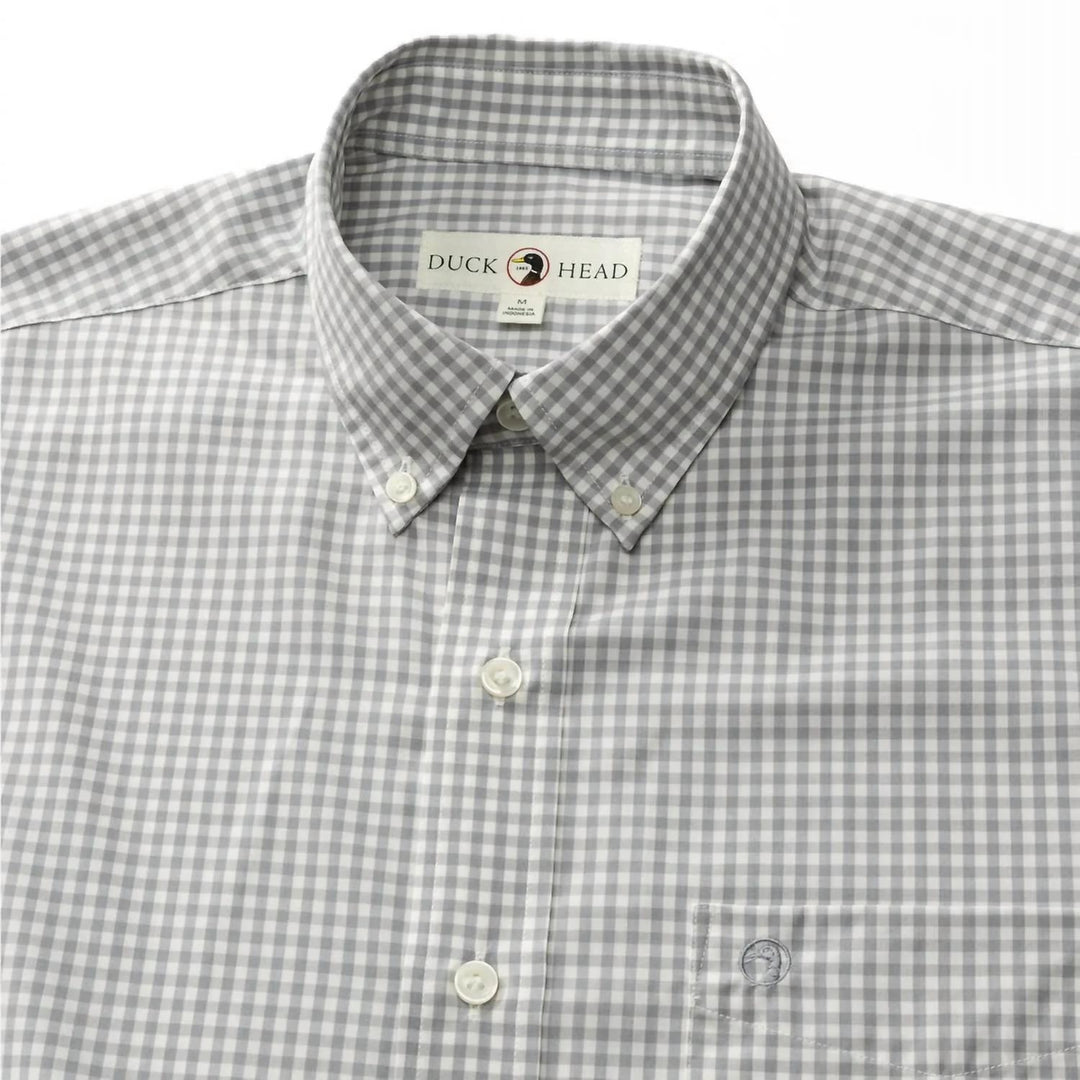Duckhead LS Walton Performance Gingham Shirt - Ultimate Grey