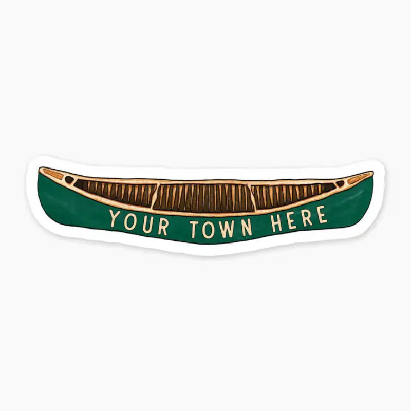 Nice Enough Stickers Canoe 3" Name Drop Sticker Lake Chelan