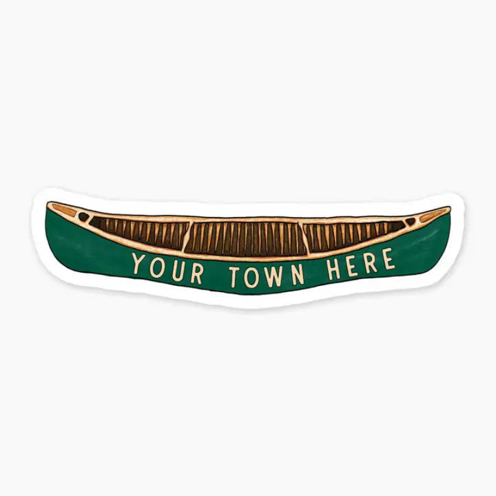 Nice Enough Stickers Canoe 3" Name Drop Sticker Lake Chelan