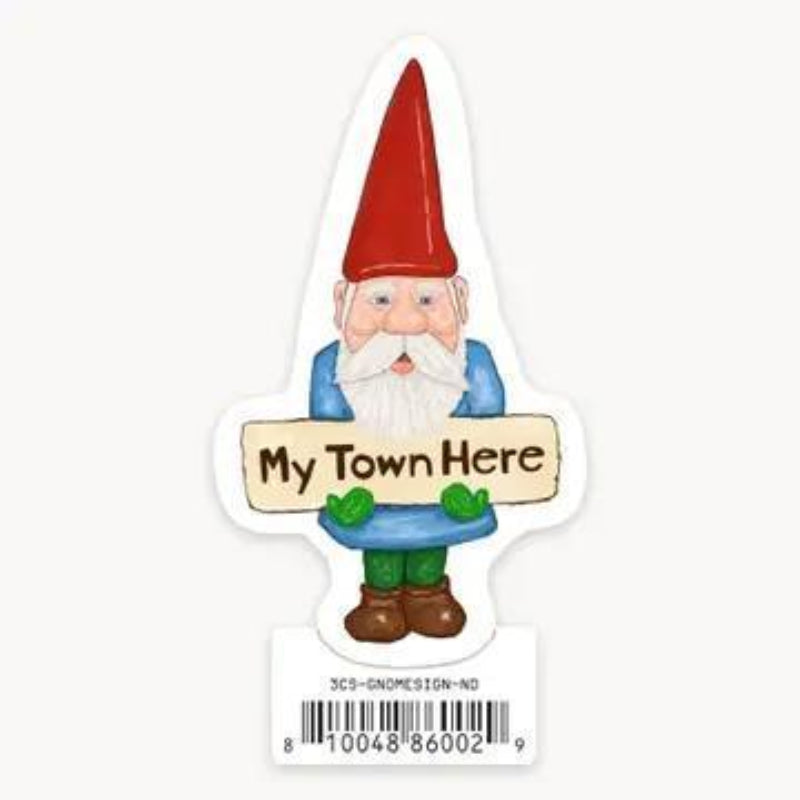 Nice Enough Stickers Gnome Sign - 3" Name Drop Sticker | Barcoded | Custom, non-returnable item: Leavenworth WA