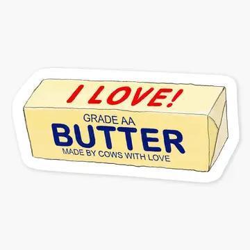Butter 3" Art Sticker