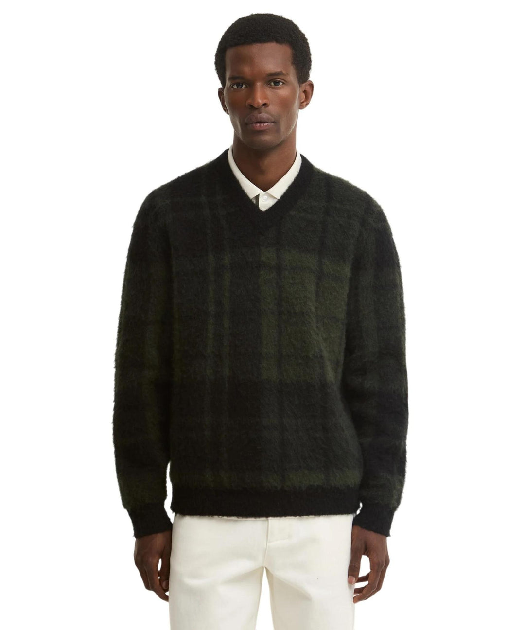 Barbour Hunham Tartan N-Neck Knitted Jumper