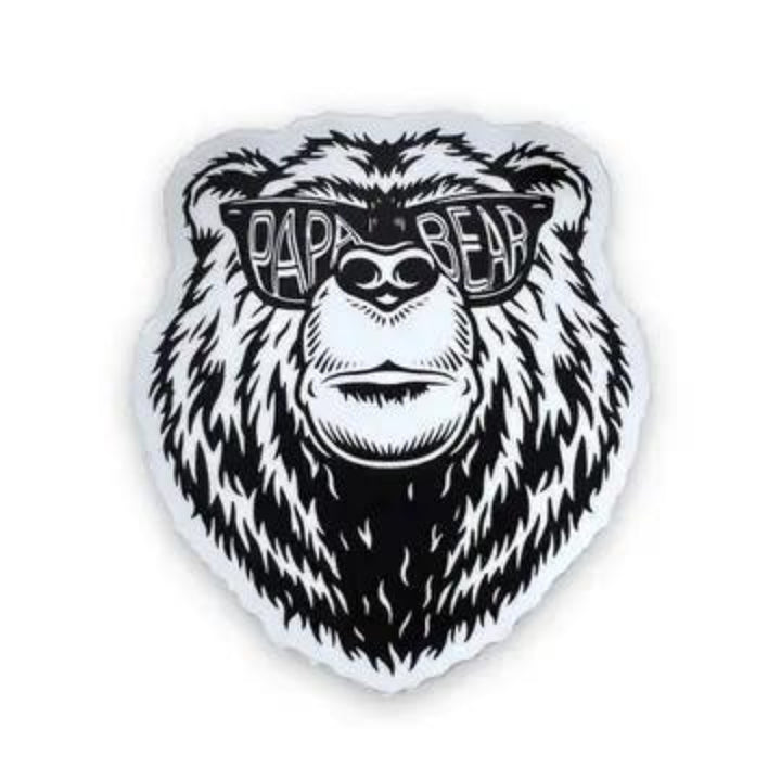208 Tees Papa Bear Sticker - Weatherproof - Made In USA | 3-3.5 inches