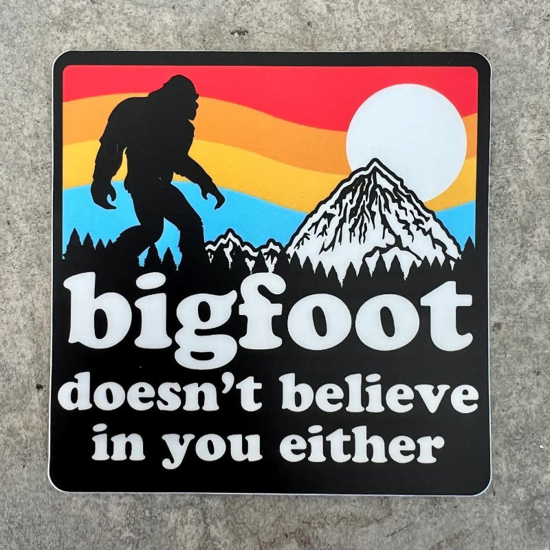 208 Tees Bigfoot Sticker | Sunset Design | Waterproof | 3-3.5 inches