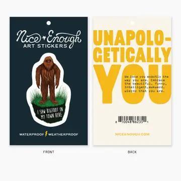 Saw Bigfoot Lake Chelan Name Drop Sticker