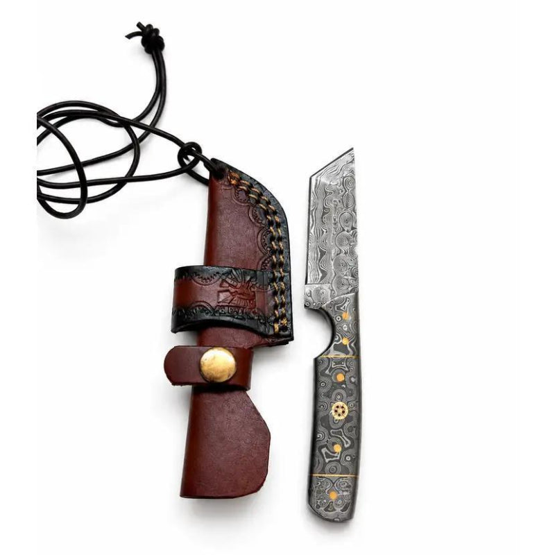 Titan Midnight Damascus Mini Cleaver