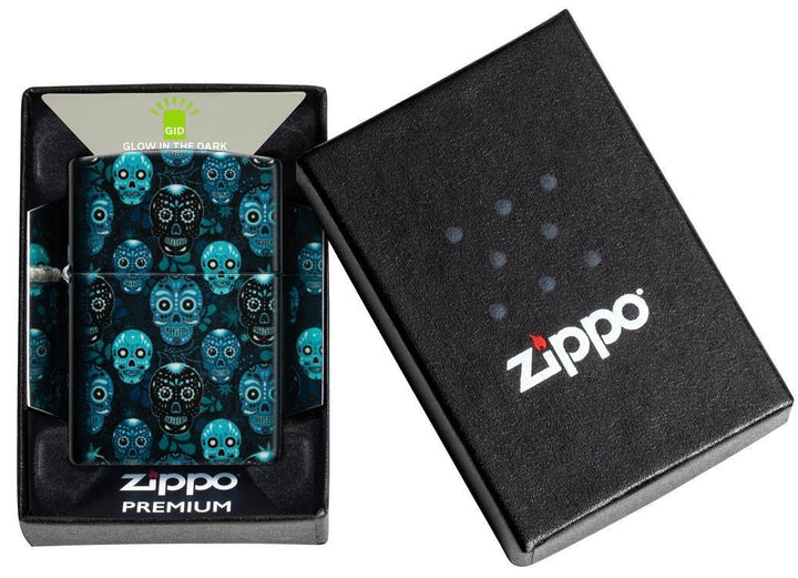 Zippo Sugar Skulls Glow in the Dark Matte Windproof Lighter