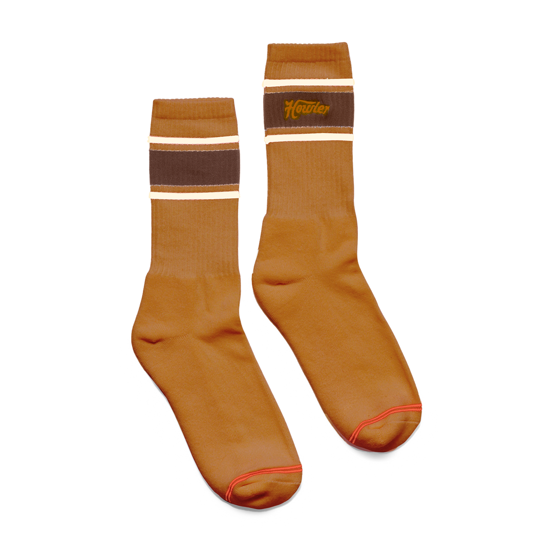 Socks - Howler Script : Burnt Orange / Brown