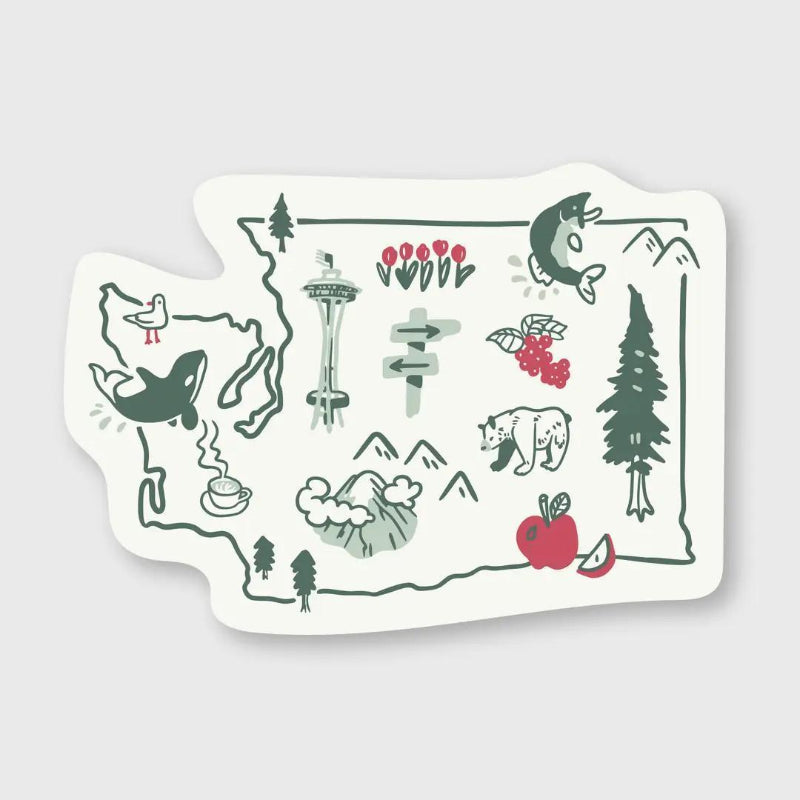 Pike Street Press Washington Icons Sticker