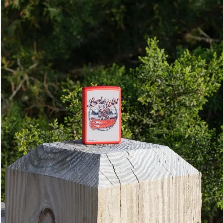 Zippo Buck Wear™ Wild Loyalty Red Matte Windproof Lighter