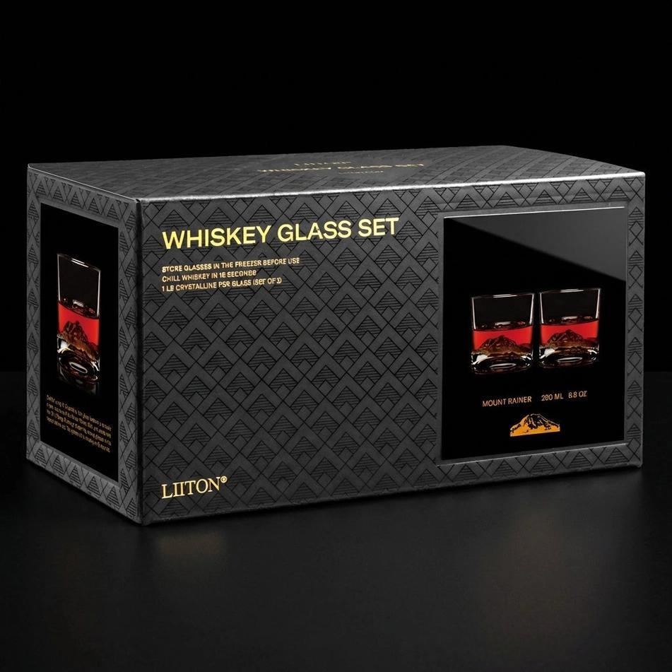 LIITON Liiton Mount Rainier Crystal Whiskey Glass Set of 2