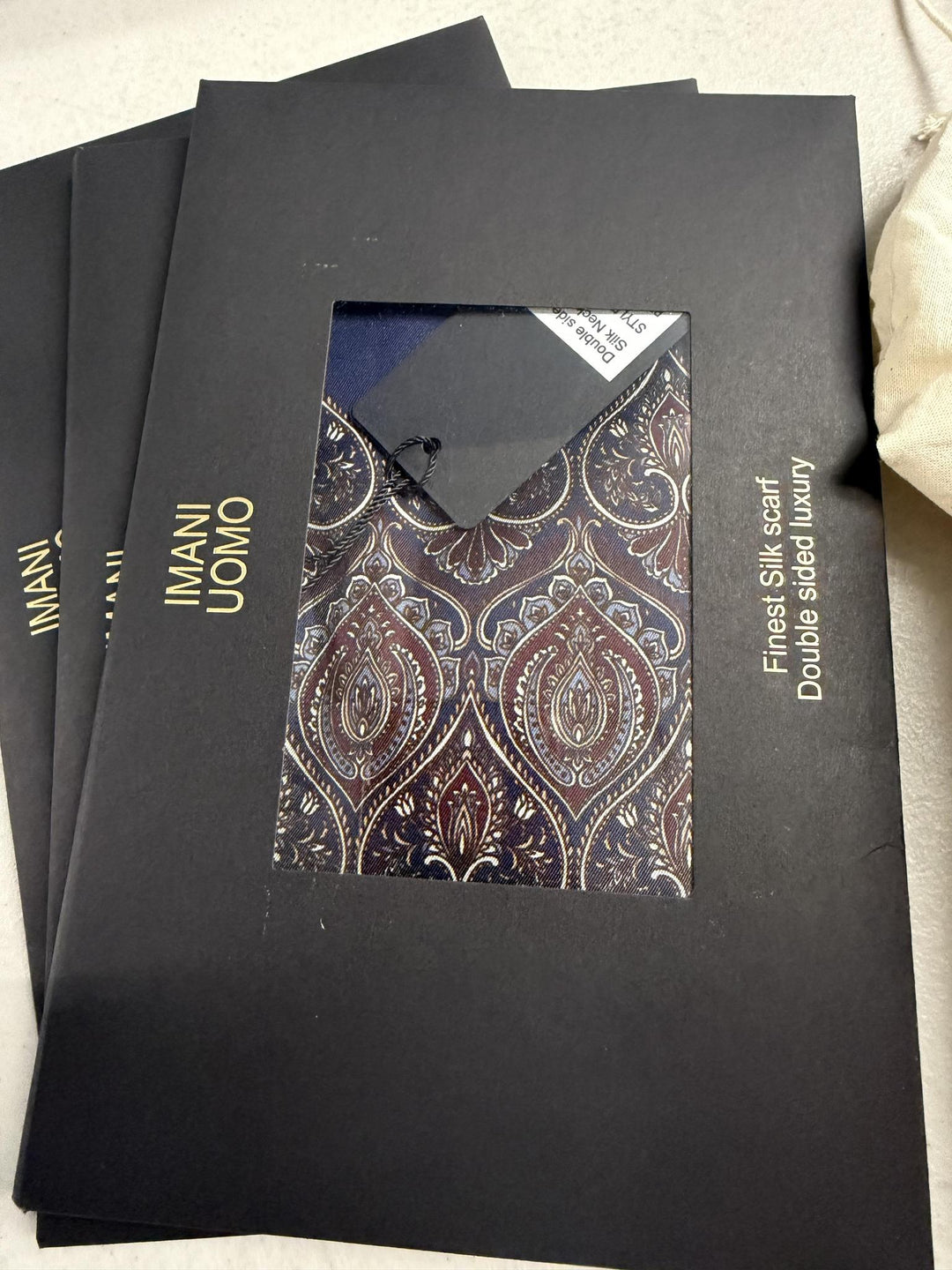 Imani Uomo Silk Doubleside Long Scarf