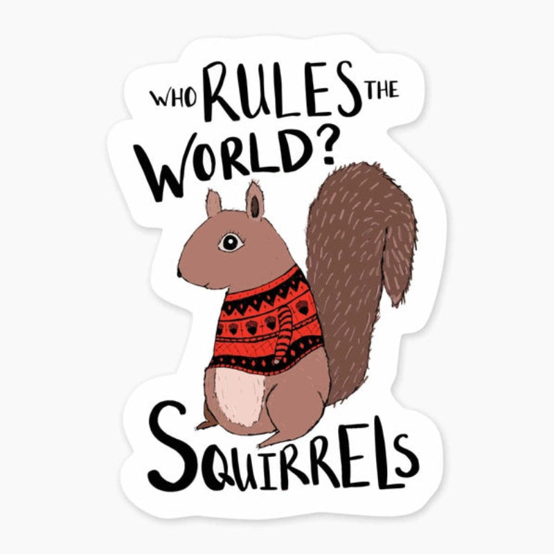Nice Enough Sticker Squirrels 3" Art Sticker