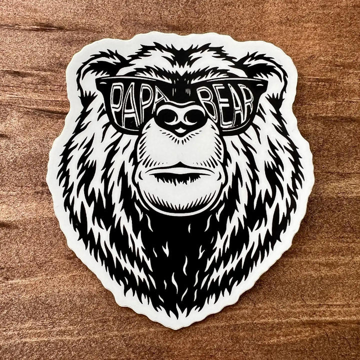 208 Tees Papa Bear Sticker - Weatherproof - Made In USA | 3-3.5 inches